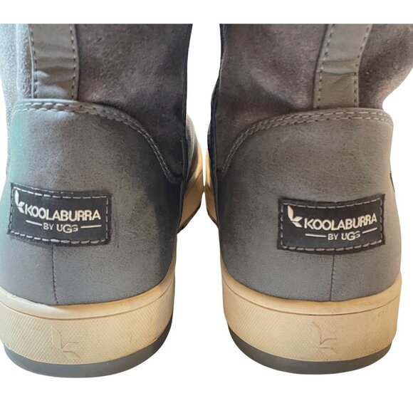 Koolaburra By UGG Womens Gray Faux Fur-Lined Suede Winter Boots with Side Zipper - Picture 3 of 15